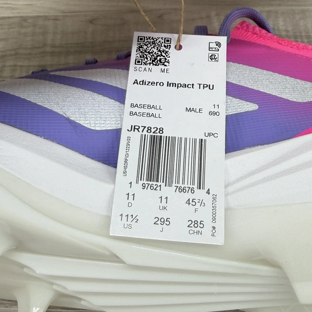 Adidas Adizero TPU Baseball Cleats Men's 11.5 Candy Pink Purple  nby JR7828